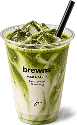A brewns iced matcha latte